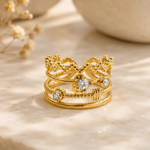 Celeste Crystal Stack Ring