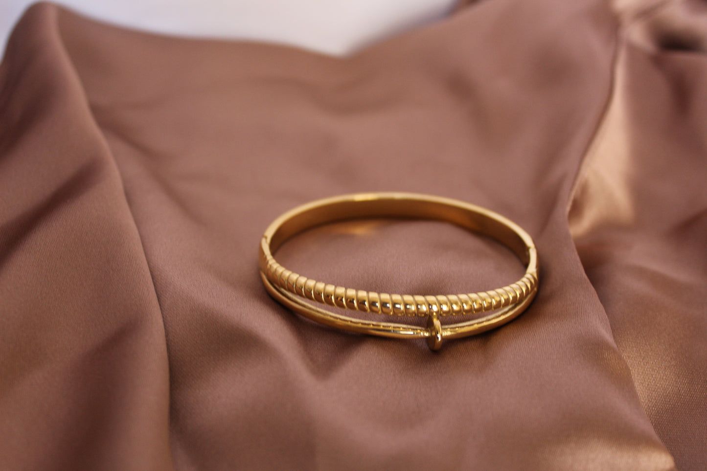 Halo Textured Cuff Bangle