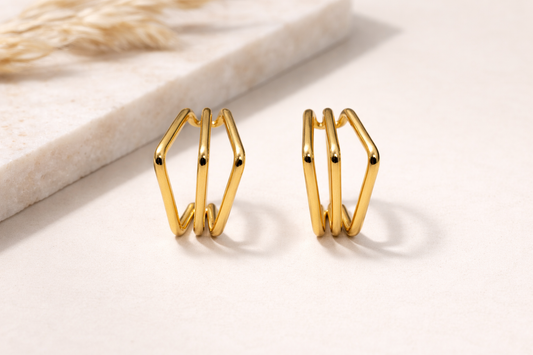 Geo Wave Hoop Earrings