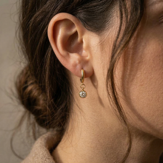 Ribbed Texture Elegant Hoop Earrings