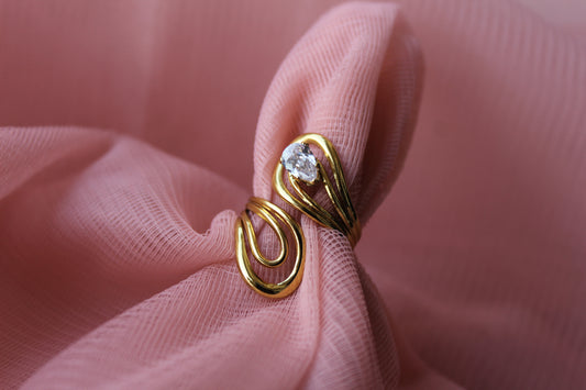 Diamond cut designer Gold Ring