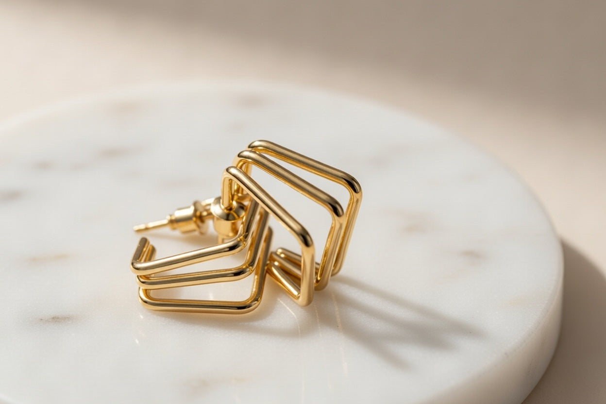 Geo Wave Hoop Earrings