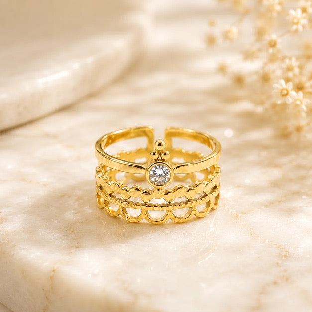 Luna Spark Stack Ring