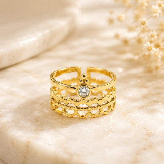 Luna Spark Stack Ring