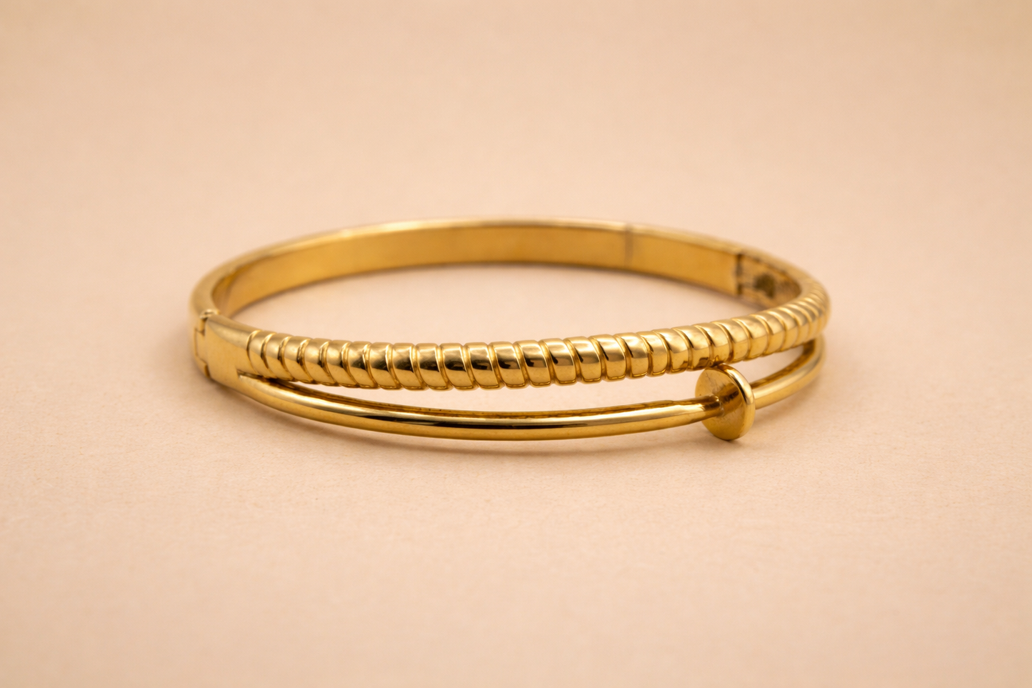 Halo Textured Cuff Bangle