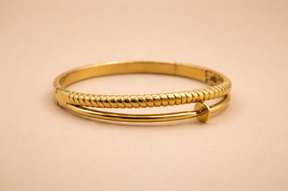 Halo Textured Cuff Bangle