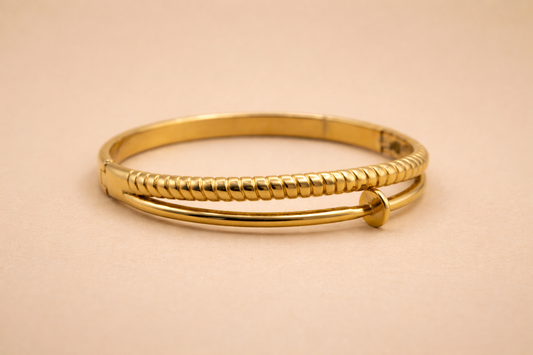 Halo Textured Cuff Bangle