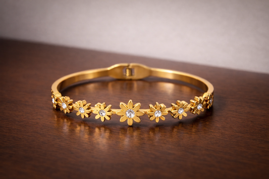 Gold Plated Flower Bracelet