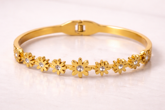 Gold Plated Flower Bracelet