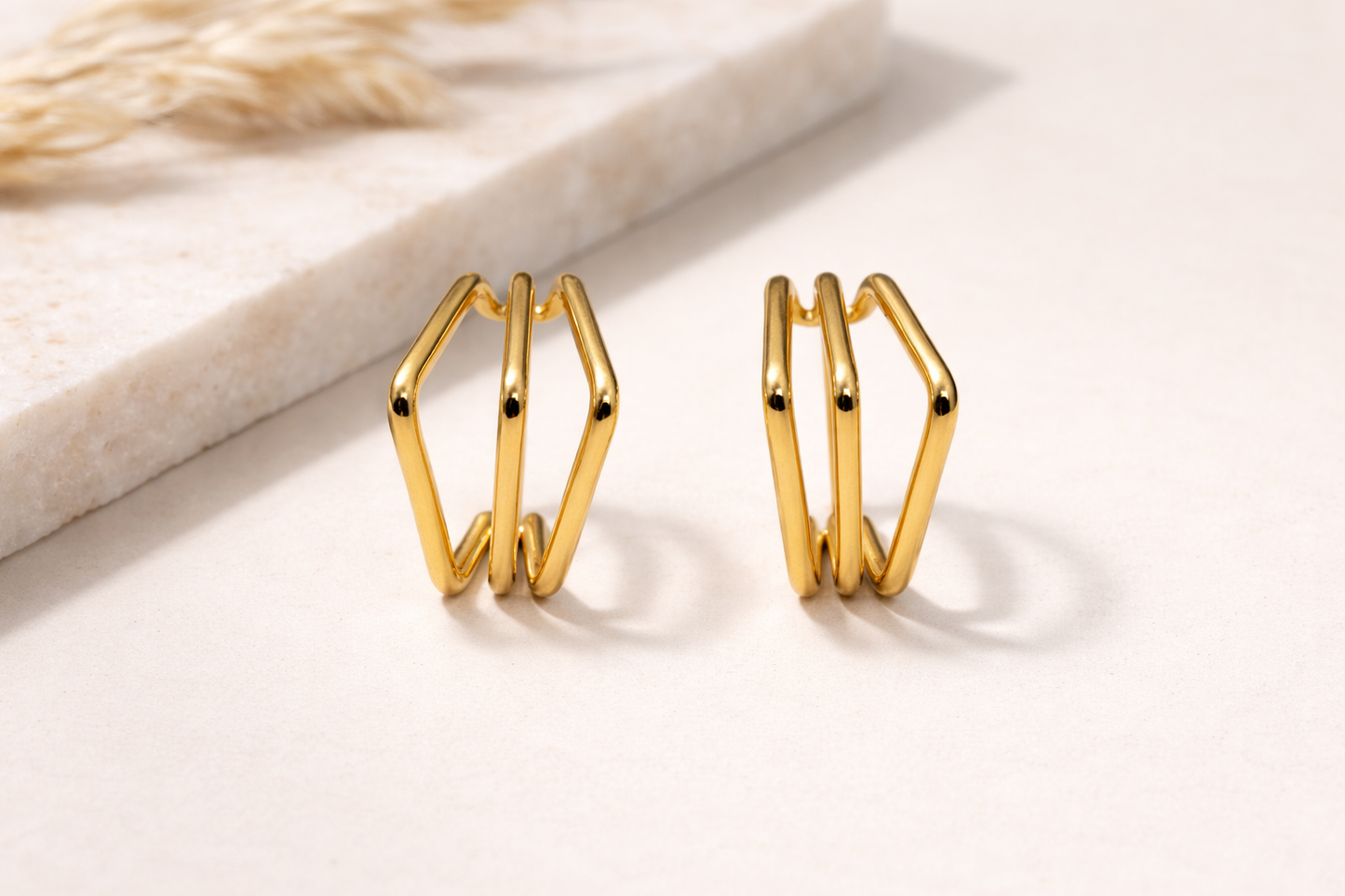 Geo Wave Hoop Earrings
