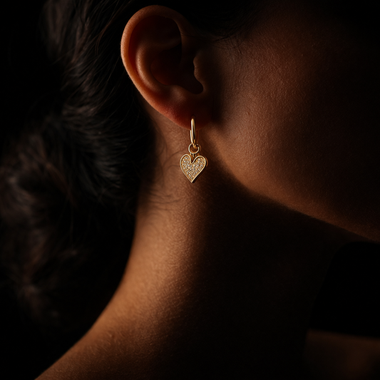 Gold heart-shaped earrings