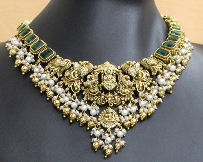 Temple wear with green gem and goddess model