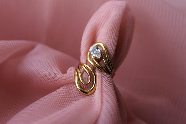 Diamond cut designer Gold Ring