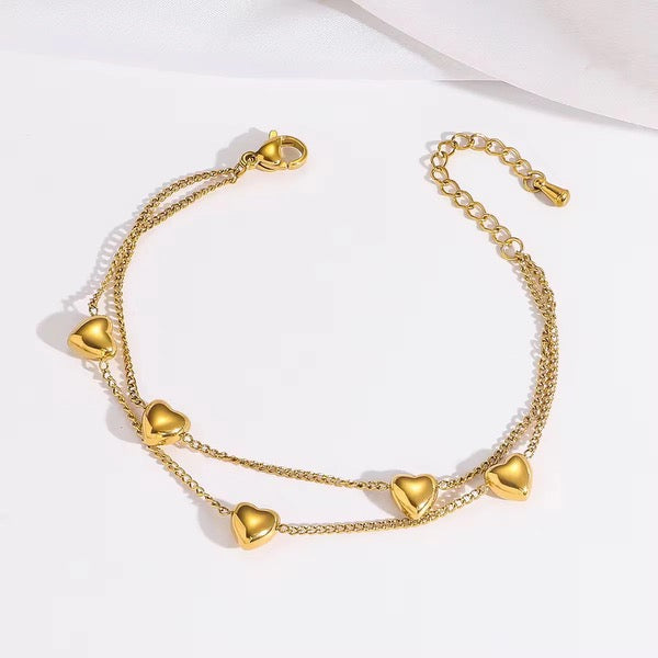 Golden Heart Station Anklet