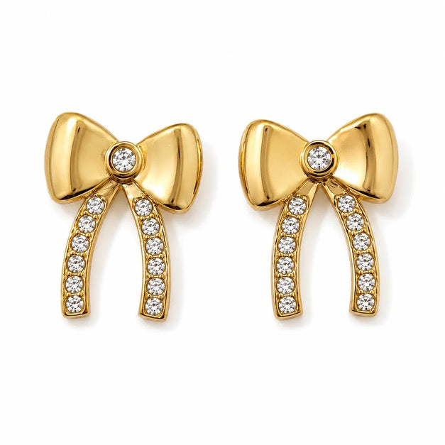 Crystal Ribbon Studs