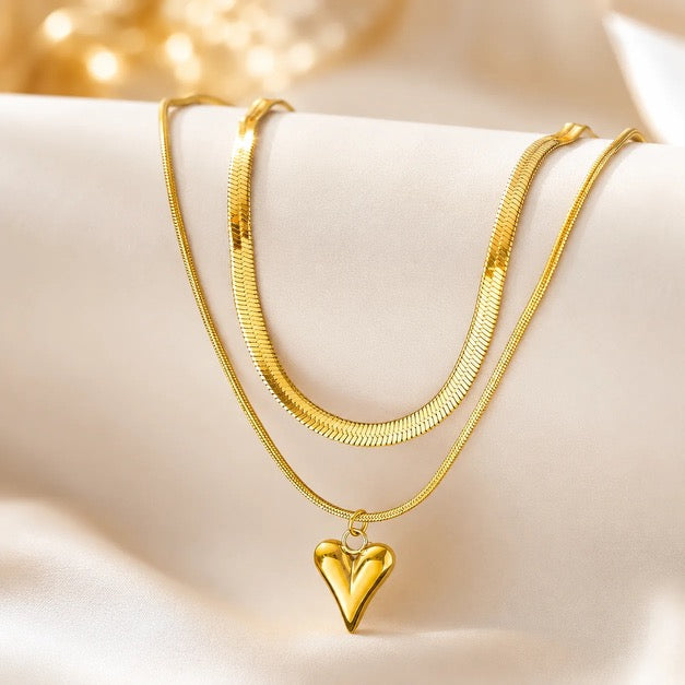 Layered Heart Necklace