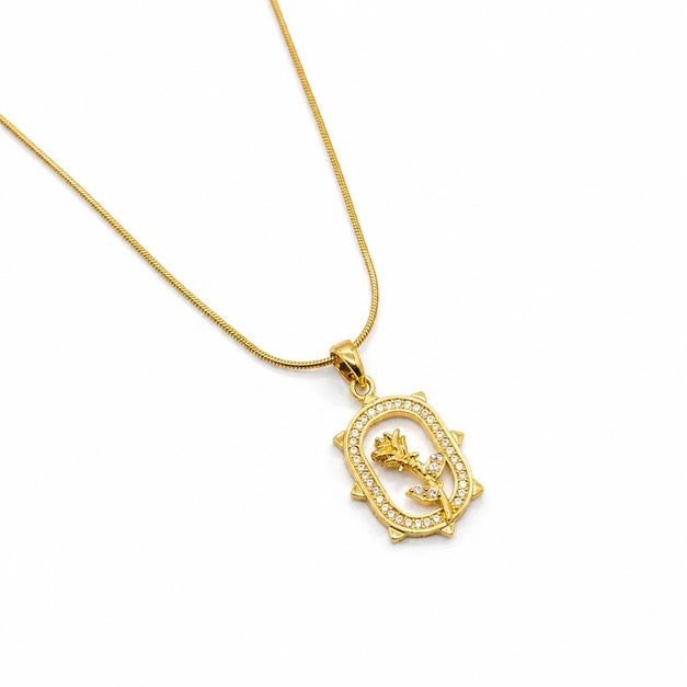 Rosa Framed Pendant Necklace