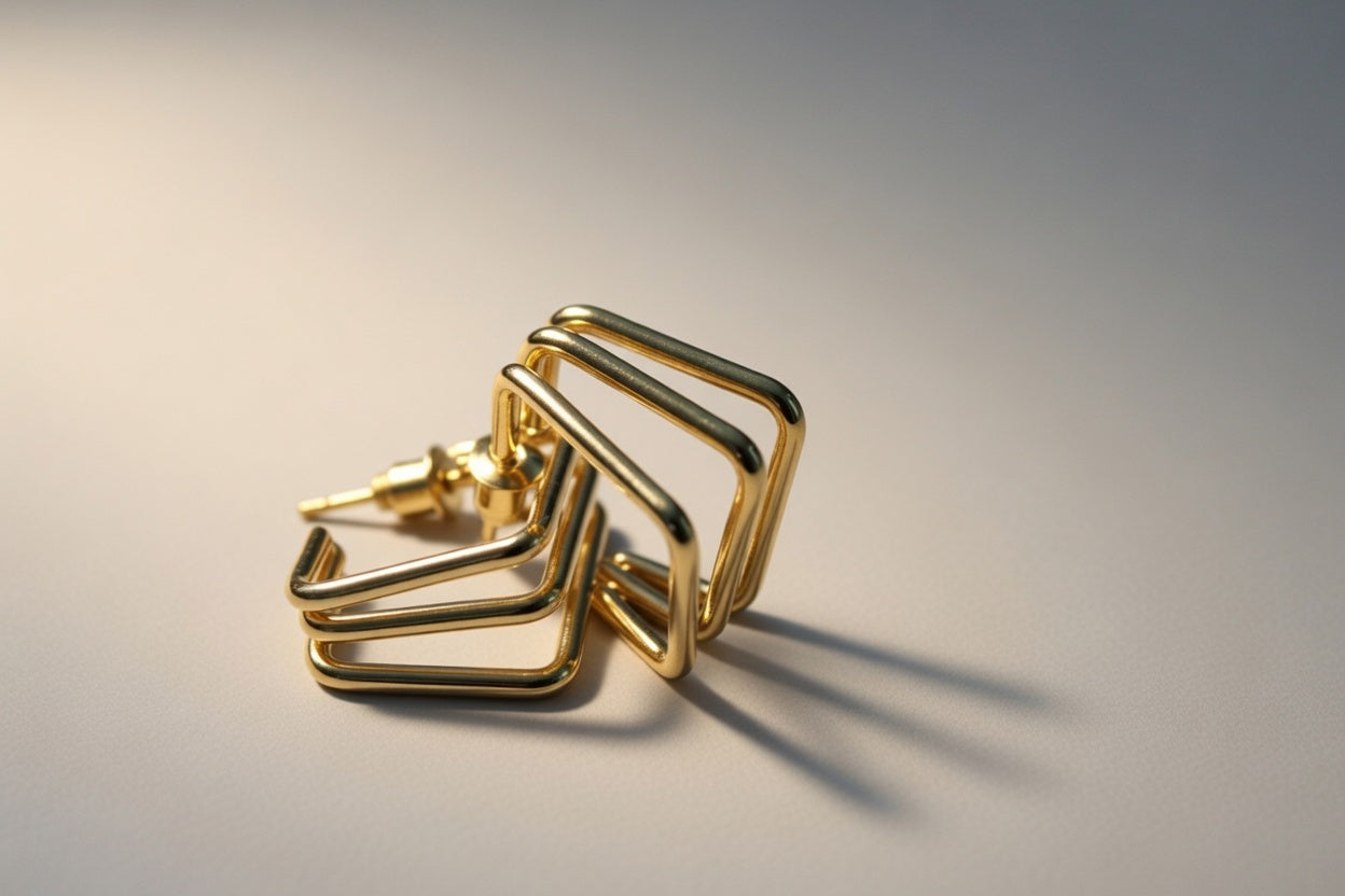 Geo Wave Hoop Earrings